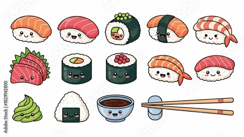 sushi set vector illustration