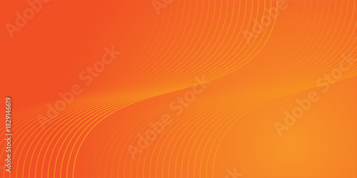 Vector abstract background with dynamic orange waves, lines and particles.