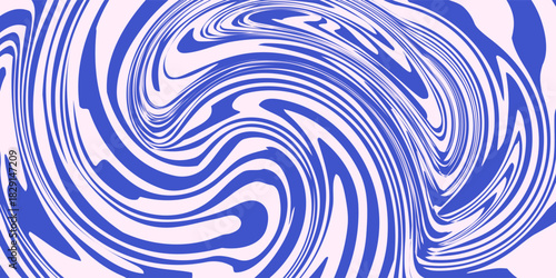 Abstract background pattern with colorful waves. Psychedelic groovy trippy y2k retro seamless pattern in blue and pink colors. modern