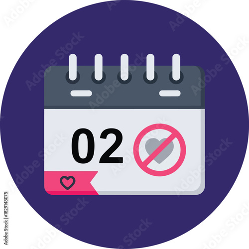 Calendar icon reminder february date no due date mark event planning no appointment symbol vector