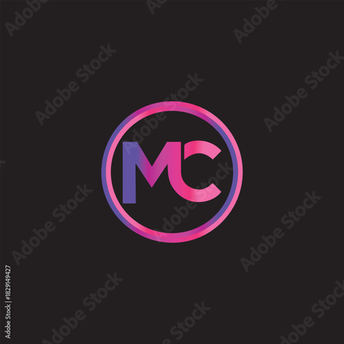 Modern mc lettermark logo design