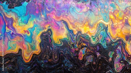 Vibrant Abstract Artwork with Swirls of Colorful Paints, Unique Swirling Patterns, and Eye-Catching Textures for Artistic Inspiration and Home Décor