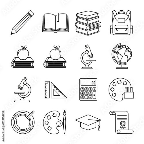 Get ready for school with this charming design featuring books, art supplies, and learning tools to inspire creativity and academic success