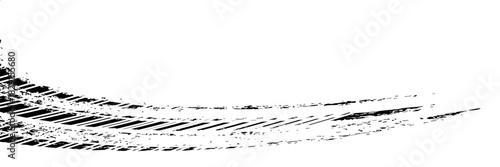 Auto tire tread grunge element. Car and motorcycle tire pattern, wheel tyre tread track. Black tyre print. Vector illustration isolated on white background.