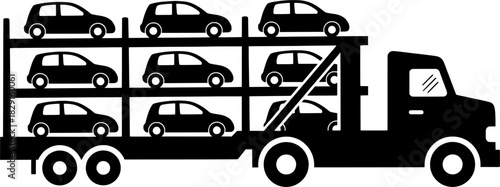 Automobile Shipping and Logistics Vehicle Silhouette