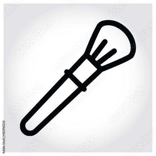 Outline icon of a makeup brush, perfect for beauty and makeup isolated on white background, Vector