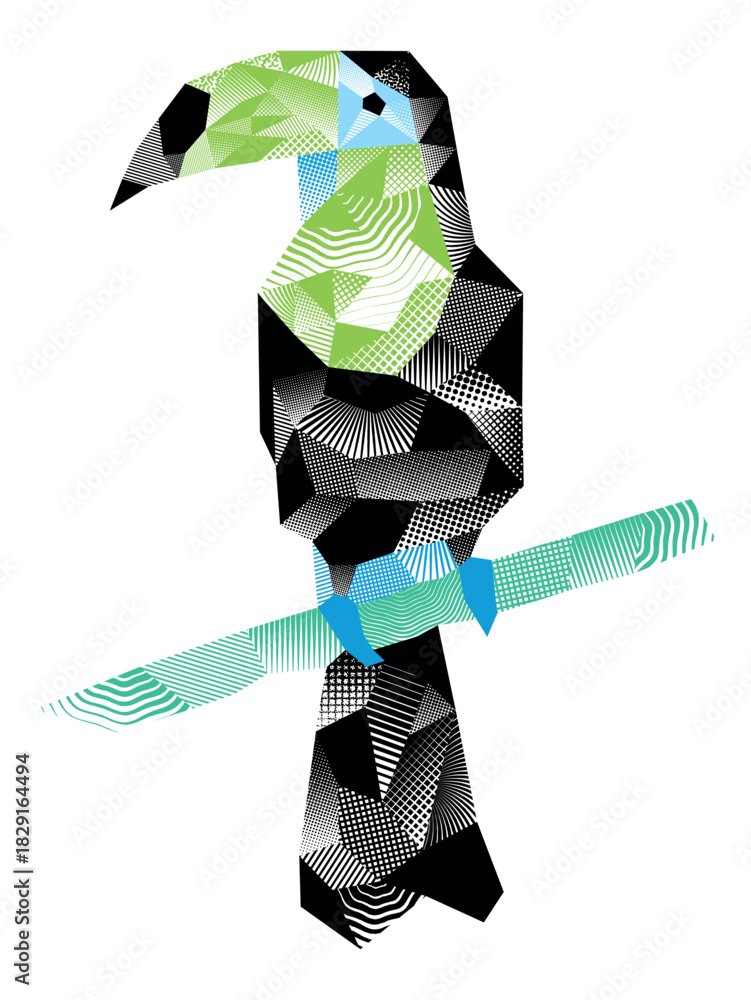 Obraz premium Abstract illustration of a toucan.