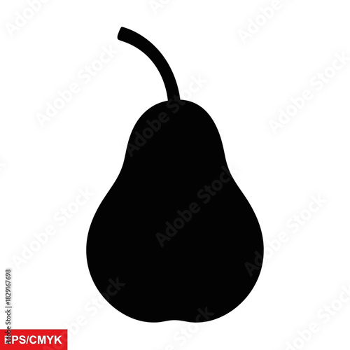 Abstract black pear design element with minimalistic modern approach