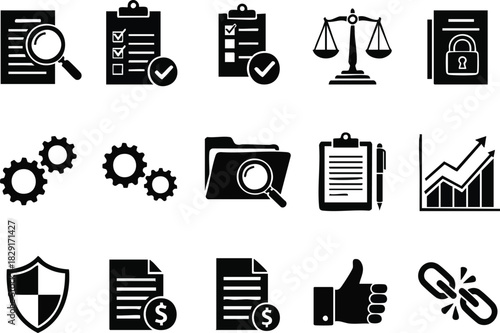 Compliance and Regulation A Comprehensive Vector Icons Set