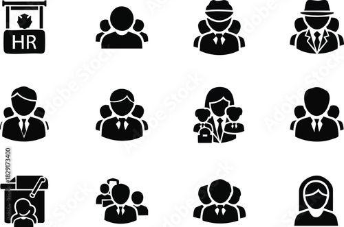 Diversity and Inclusion Human Resources Icons for Business and Teamwork