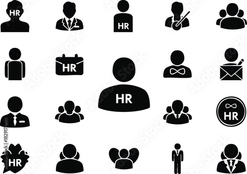 Human Resources Icons People Management and Organization