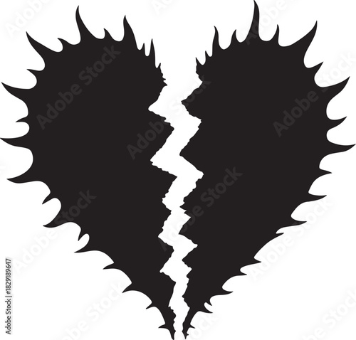 floral heart with floral ornament ‍silhouette