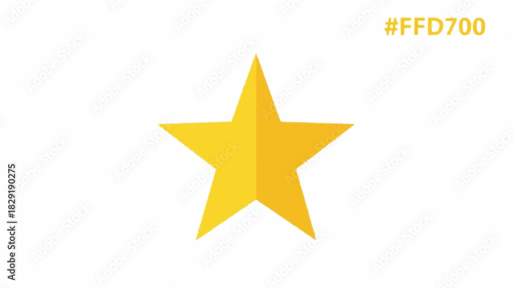 Fototapeta premium A simple, five-pointed yellow star icon on a clean white background, representing quality or favoritism.