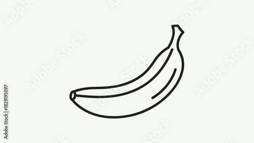 Banana Line Art for Healthy Eating and Tropical Vibes Perfect for Food Blogs and Nutrition Guides Easy to Edit and Scale for Your Creative Projects, Generative AI.