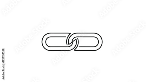 Connected chain links represent unity strength and collaboration on a clean white backdrop ideal for branding and design projects needing visual impact, Generative AI.