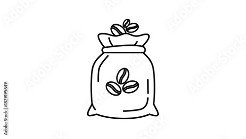 Fresh coffee beans in a burlap sack ready for brewing a cup of joe embodying the simple pleasures of life and the aroma of a morning ritual, Generative AI.