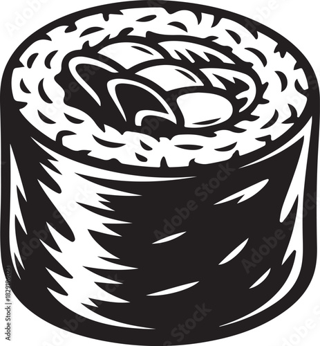 Sushi roll seaweed nori and rice seafood concept for asia traditional japanese food