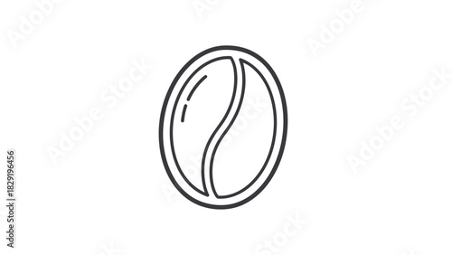 Bold coffee bean outline evokes warm mornings and delicious brews perfect for branding or menus offering a simple yet elegant design element, Generative AI.