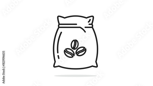 Freshly roasted coffee beans in a burlap sack ready for brewing a flavorful cup of morning bliss perfect for coffee shops or breakfast menus, Generative AI.