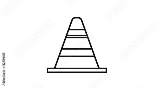 Stay Safe with this Cautionary Traffic Cone Design Element for your next project or campaign a simple warning cone outline that gets the message across!, Generative AI.