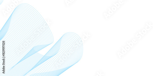 Abstract vector background with dynamic blue wave lines and a light color swirl pattern