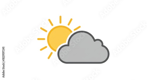 Weather icon depicting partly cloudy conditions with sun and cloud.