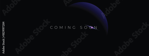 Coming Soon Background Vector on Dark Abstract Surface with Glowing Light Effects