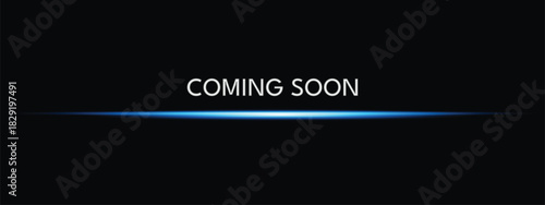 Coming Soon Background Vector on Dark Abstract Surface with Glowing Light Effects