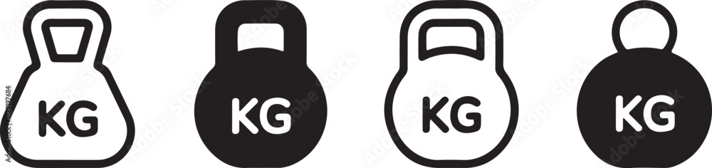 © NOOR - Set of four different shaped kg weight training fitness exercise equipments © NOOR - Set of four different shaped kg weight training fitness exercise equipments