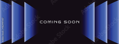 Coming Soon Background Vector on Dark Abstract Surface with Glowing Light Effects