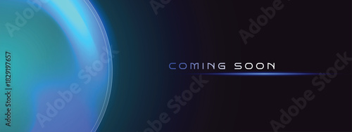 Coming Soon Background Vector on Dark Abstract Surface with Glowing Light Effects