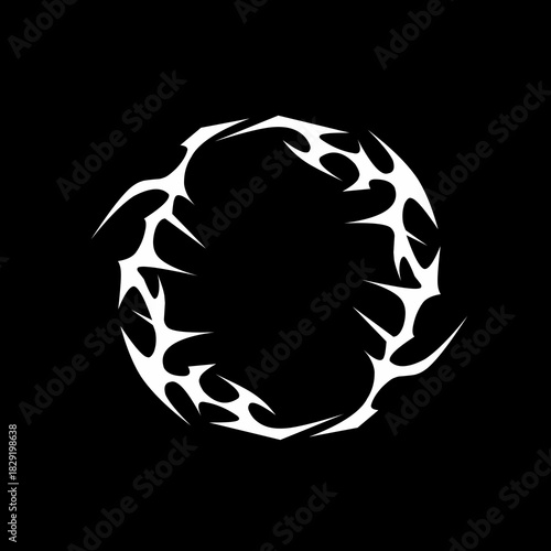 neo tribal frames, gothic style with futuristic abstract shapes, dark tattoo decorative borders