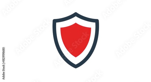 Free Download Shield icon with red fill and blue outline for security. - GFXLoad
