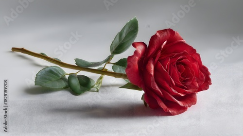 Elegant Red Rose on Soft Background for Romantic Occasions