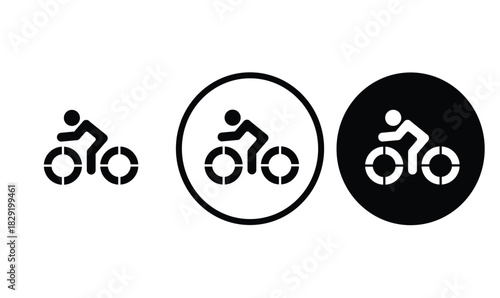  icon bicycle black outline logo for web site design 
and mobile dark mode apps 
Vector illustration on a white background