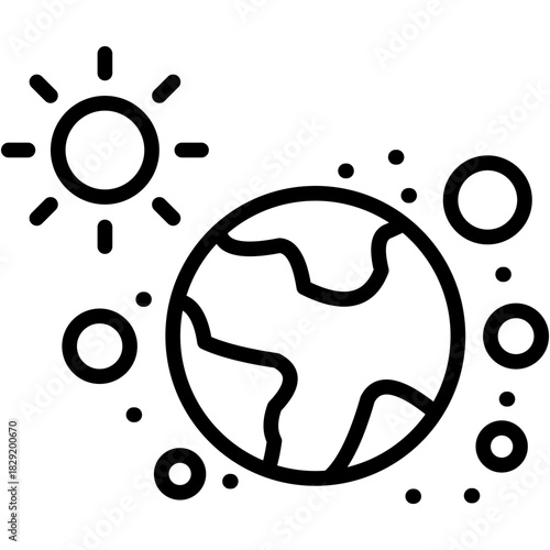 Space Colonization line icon