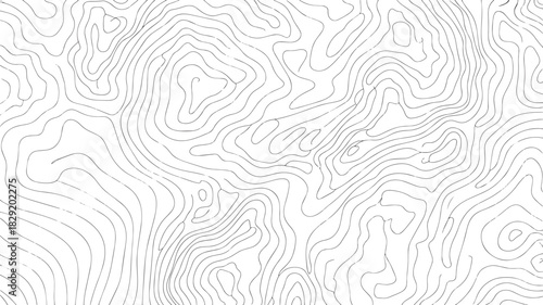 Topographic contour line pattern for elevation, terrain, mapping, geography, and environmental design