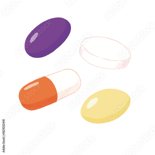 サプリメントや錠剤のイラスト