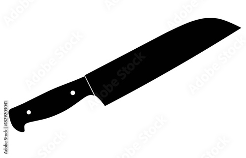 kitchen knife silhouette vector isolated, cooking tools, utensil icons, and food industry graphics. Simple black shape isolated on white background.