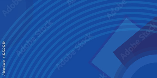 Vector Abstract, science, futuristic, energy technology concept. Digital image of polygon overlap, golden stripes lines with blue light, speed and motion blur over dark blue background