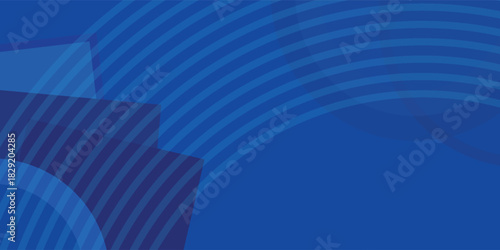 Vector Abstract, science, futuristic, energy technology concept. Digital image of polygon overlap, golden stripes lines with blue light, speed and motion blur over dark blue background