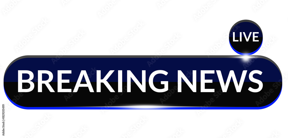 Fototapeta premium Live Breaking News Banner, Urgent Breaking News Live Update Lower Third Template