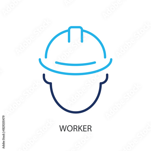 Worker thin line icons. Original vector illustration.