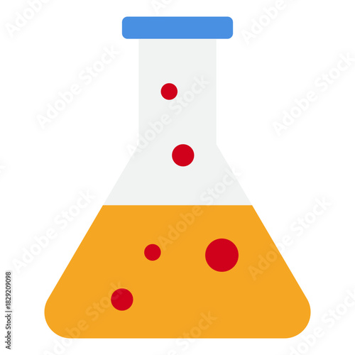 Laboratory Flask with Orange Liquid