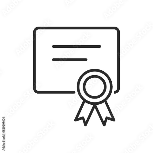 certificate icon illustration showing academic achievement and professional skill used for online courses and education programs signifying success.