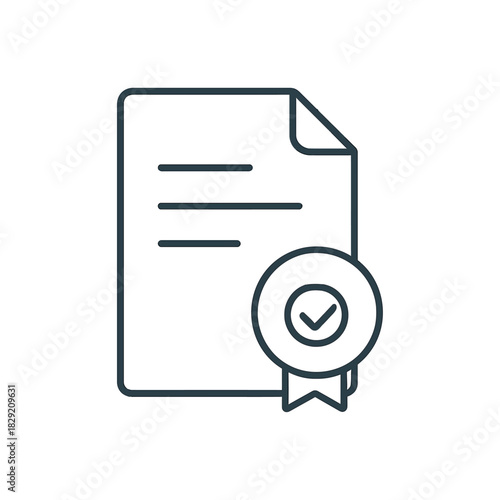 Certified document with check mark verification of information confirmation or approval for business reports perfect for legal compliance content