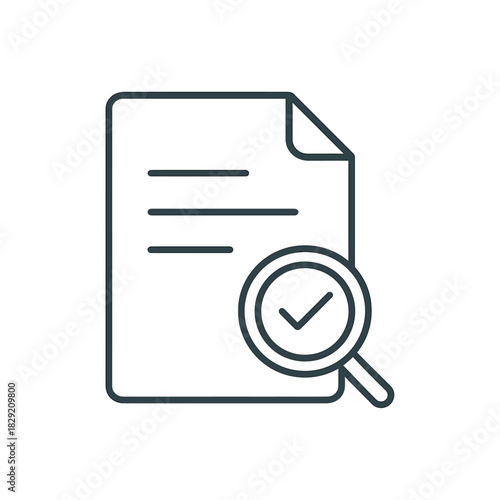 document verification with magnifying glass ensuring data accuracy and compliance for quality control reports demonstrating due diligence and validation