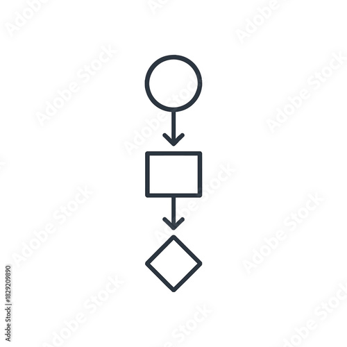 flowchart process illustrating business workflow with connected stages to drive efficiency a diagram for strategic planning in corporate communications.