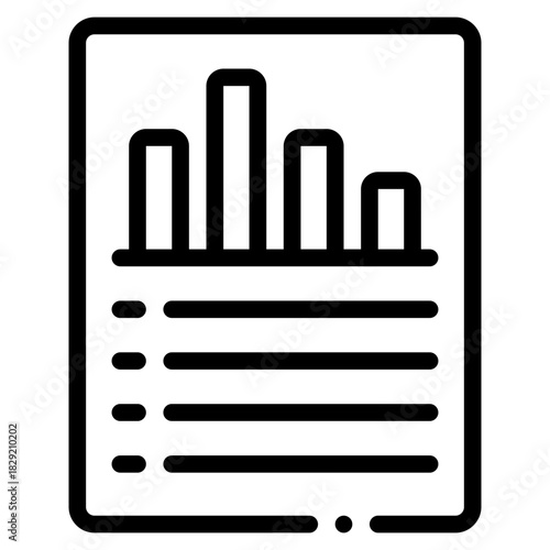 Simple Bar Chart Document Icon