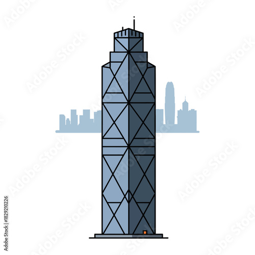iconic skyscraper illustrating hong kongs financial strength standing tall against the city skyline at dusk perfect for architectural blog headers